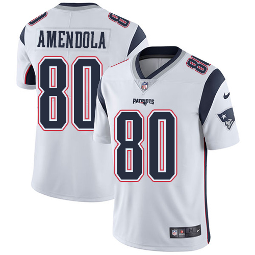 Nike Patriots #80 Danny Amendola White Men's Stitched NFL Vapor Untouchable Limited Jersey - Click Image to Close